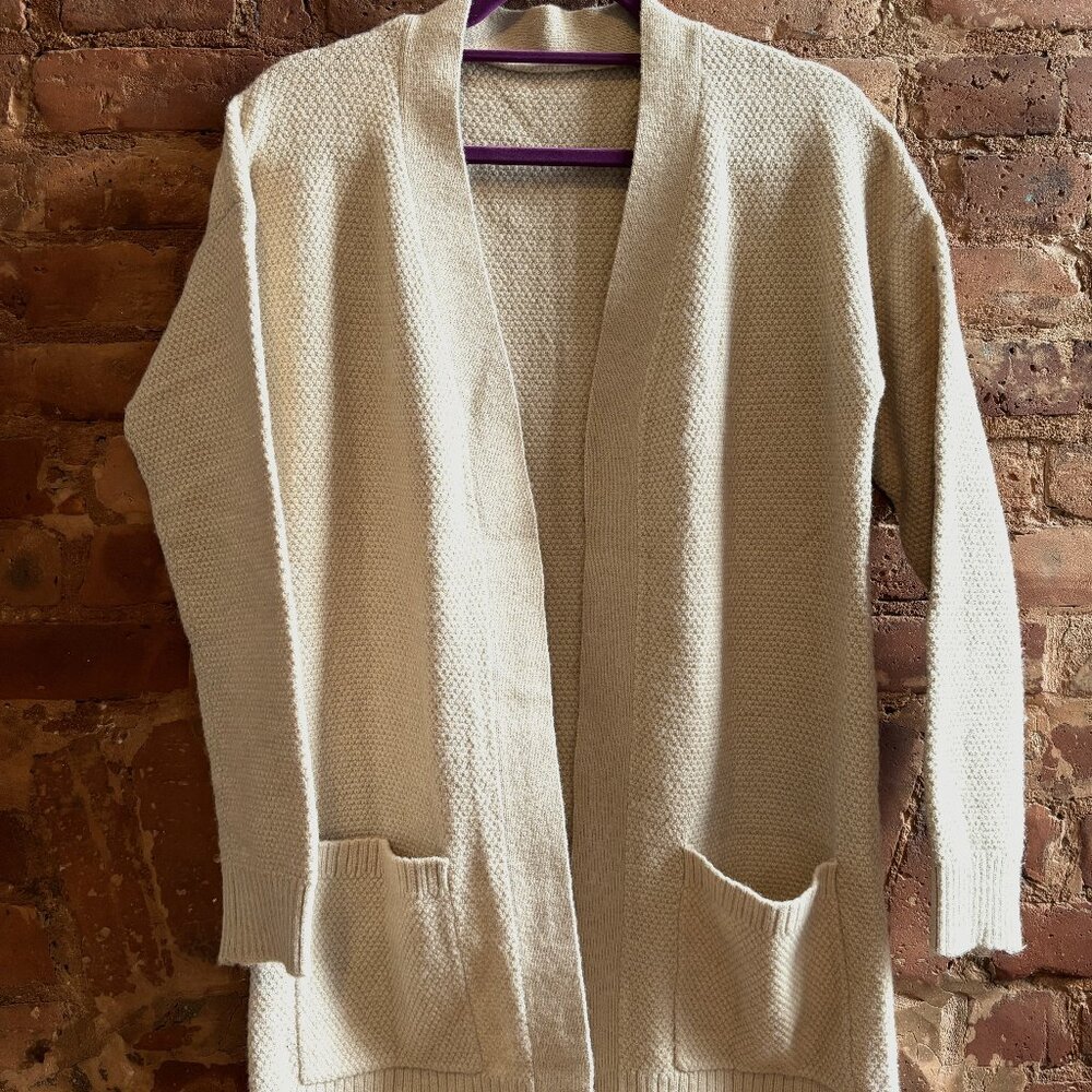Long, soft, waffle-print Sweater Cardigan by VENUS
